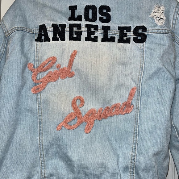 Forever 21 LA Girl Squad Distressed Denim Jacket - Picture 6 of 9
